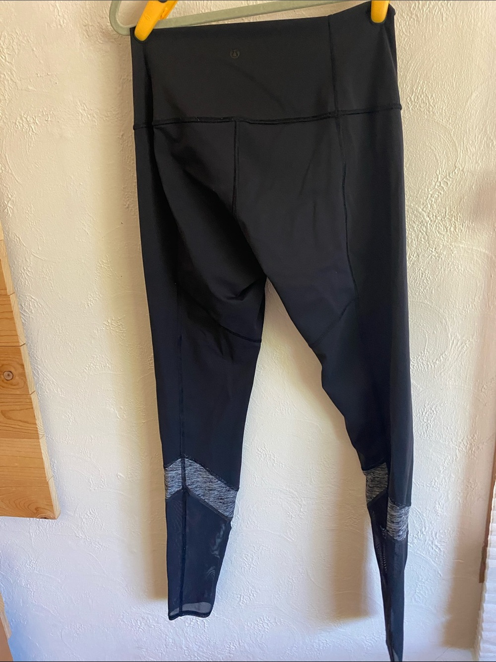 lululemon athletica Black Leggings with Heathered Gray Panels